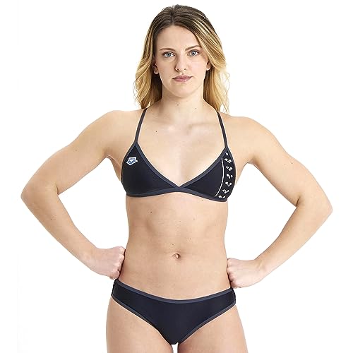 Arena Damen Icons Triangle Logo Bikini-Set, Schwarz-Asphalt, Large von ARENA