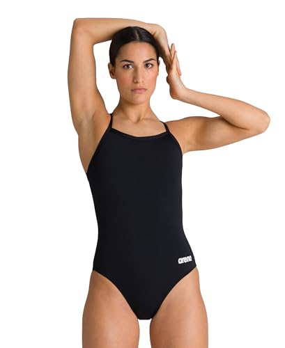 ARENA Damen Performance Solid FL Team Light Drop Badeanzug, Schwarz/Weiß, 42 von ARENA