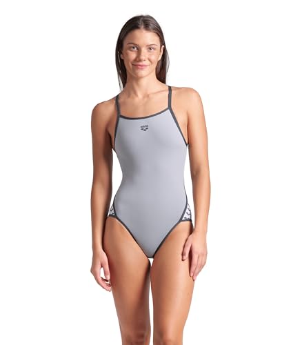 ARENA Damen Performance Women's Icons Solid Super Fly Back Swimsuit Badeanzug, Meeresschaum/Asphaltgrau, 34 von ARENA