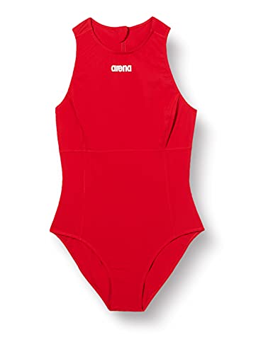 Arena Damen Solid Waterpolo One Piece Badeanzug, Red-White, 38 von ARENA