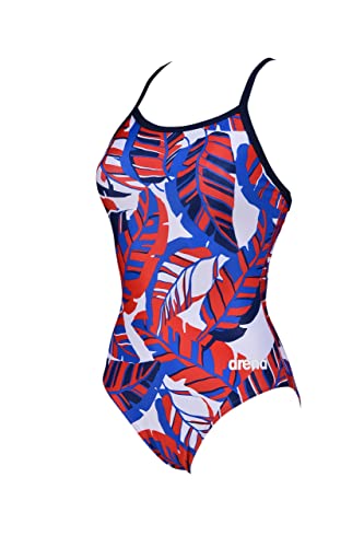 ARENA Damen Tropicals Light Drop Back One Piece, Marineblau/Rot, 164 von ARENA