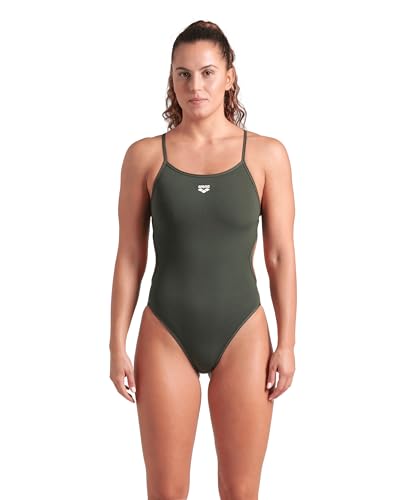 ARENA Damen Performance Women's Allover Reversible Challenge Back Swimsuit Pool Bathing Suit Badeanzug, Mehrfarbig/dunkler Salbei, 36 von ARENA