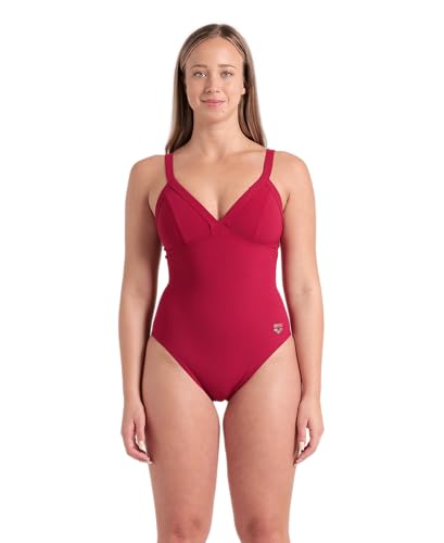 ARENA Damen Women's Lara Shapewear Soft Curve Back B Cup One Piece Swimsuit Badeanzug, Rote Zwiebeln, 40 von ARENA