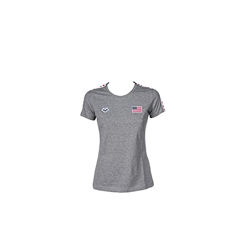 ARENA Damen Women's Team T-Shirt, Dunkelgrau Melange USA, Groß von ARENA