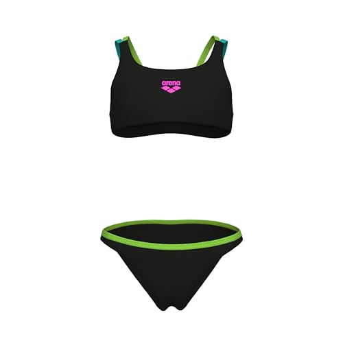 ARENA Girl's Two Pieces SWIMSU Black-Soft Green-Water-Soft GR - 164 von ARENA
