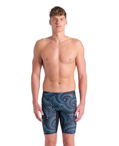 ARENA Herren Fireflow Performance Men's Swim Jammer Sports Knee-Length Swimsuit Badehose, Schwarz/Schwarz Multi, 20 von ARENA