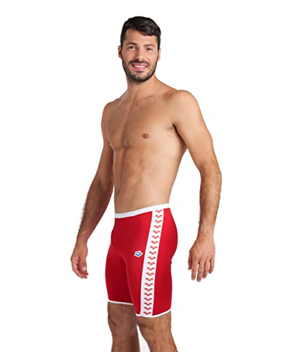 ARENA Herren Icon Swim Jammer Solid F Badeanzug Badehose, Rot-Weiß, 40 von ARENA