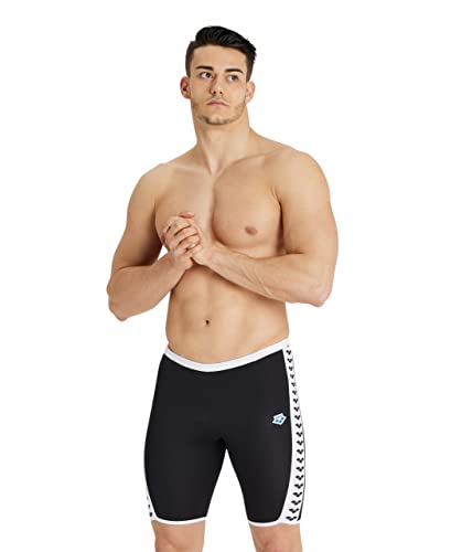 ARENA Herren Performance Men's Icons Solid Swim Jammer Badehose, Schwarz-weißes Logo, 38 von ARENA