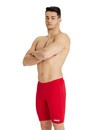 ARENA Herren Solid Team Core Poly Swim Jammer Racing Badeanzug Badehose, Rot-Weiß, 34 von ARENA