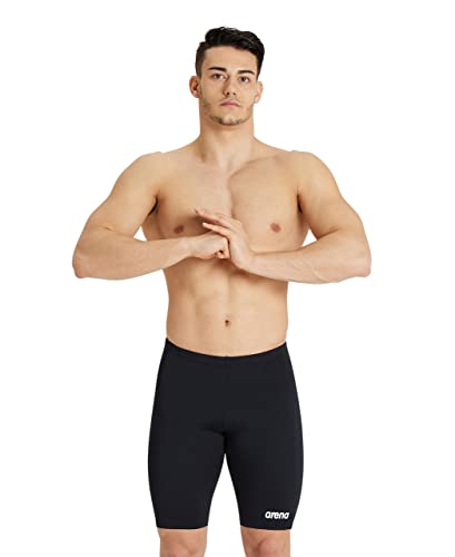 ARENA Herren Solid Team Core Poly Swim Jammer Racing Badeanzug Badehose, Schwarz-Weiß, 30 von ARENA