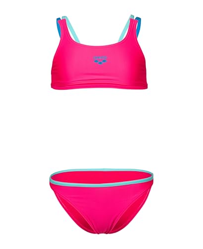 ARENA Mädchen Feel Solid Tweens Casual Bikini Pool Oder Strand Zweiteiliger Badeanzug, Freak Rose/Water/Blue China, 26 von ARENA