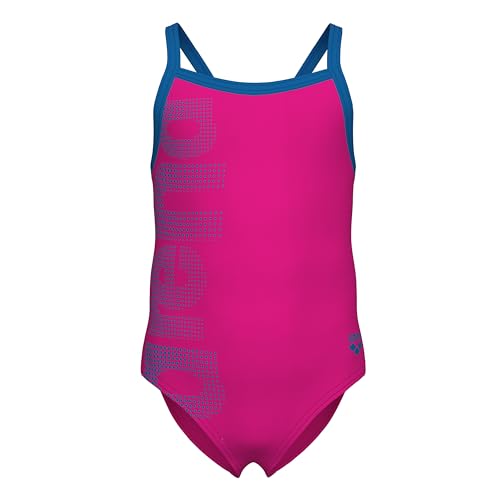 ARENA Mädchen Girls' Logo Infant Toddler and Kids Athletic One Piece Sleeveless Swimsuit Badeanzug, Freak Rose/Blue China, 5T von ARENA