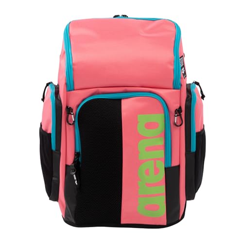 ARENA Spiky III Rucksack 45, Schwimmsportler, Sport, Fitnessstudio, große Trainingsausrüstung, Schwimmtasche für Damen und Herren, 45 Liter, Rosa/sanftes Grün von ARENA