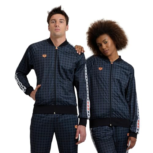 ARENA Unisex 50th Anniversary Team Relax Iv Trainingsjacke, Schwarz Multi-Schwarz-Weiß, X-Small ARENA Unisex 50th Anniversary Team Relax Iv Trainingsjacke, Schwarz Multi-Schwarz-Weiß, X-Small von ARENA