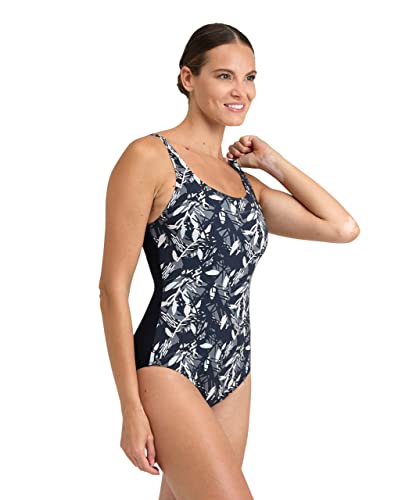 arena Women's BODYLIFT Francy Wing Back One Piece Swimsuit, Black-White Multi, 46 von ARENA