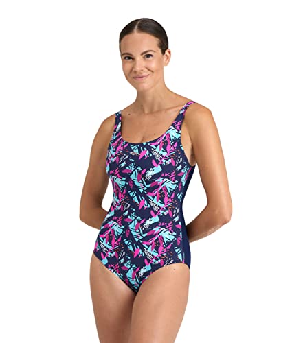 arena Women's BODYLIFT Francy Wing Back One Piece Swimsuit, Navy-Freak Rose Multi, 48 von ARENA