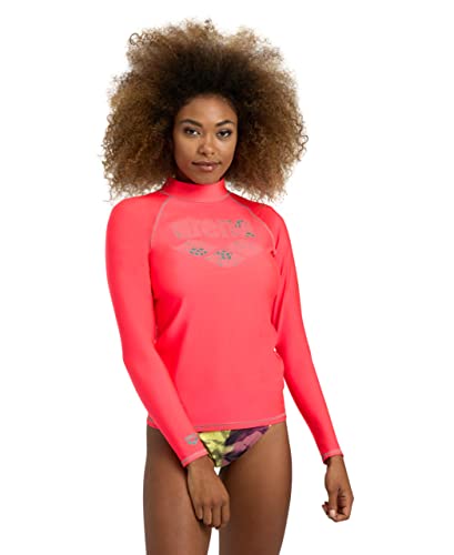 arena Women's Vest L/S Graphic Rash Guard Shirt, Fluo RED-Jade, M von ARENA