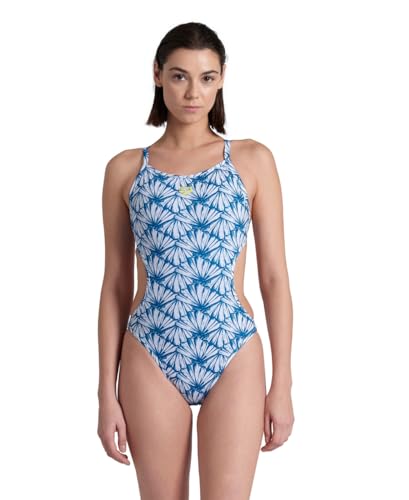 Arena Damen Badeanzug Schwimmkleidung Einteiler Wendbar Rule Breaker Hooked, Farbe:Mehrfarbig, Artikel:-161 White Multi-Blue Cosmo, Größe:XL von ARENA