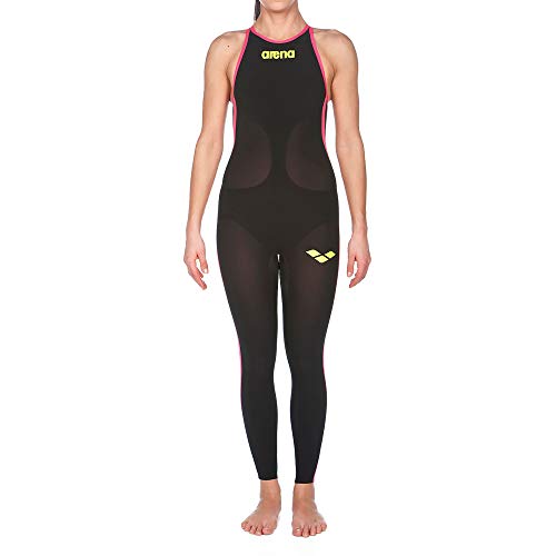Arena Damen Pwskin R-Evo+ Ow Fbllcb Badeanzug, Black-Fluo Yellow, 38 von ARENA