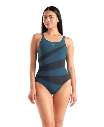 Arena Damen Shapewear Women's Isabella C-Cup Ladies Tummy Control Shaping Swimsuit Badeanzug, Mangrove/Nachtgrau, 42 von ARENA