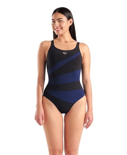Arena Damen Shapewear Women's Isabella C-Cup Ladies Tummy Control Shaping Swimsuit Badeanzug, Schwarz/Marineblau, 44 von ARENA