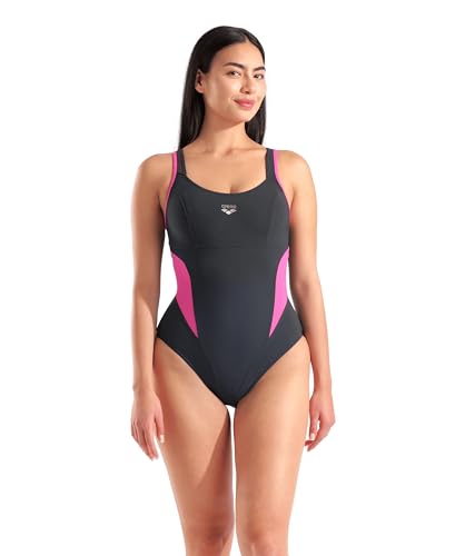 Arena Damen Shapewear Women's Makimurax R C-Cup Ladies Tummy Control Shaping Swimsuit Badeanzug, Nachtgrau/Feenrose, 40 von ARENA