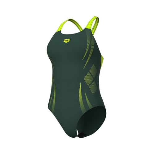 Arena Poseidnia-Schwimmbekleidung für Damen, Salbei/Limette, 40 Arena Poseidnia-Schwimmbekleidung für Damen, Salbei/Limette, 40 von ARENA