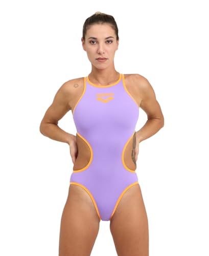arena One Big Logo Badeanzug für Damen, Schnelltrocknende, Sportliche Bademode aus arena MaxLife Eco-Gewebe mit Maximaler Chlorbeständigkeit und 50+ UV-Schutz von ARENA