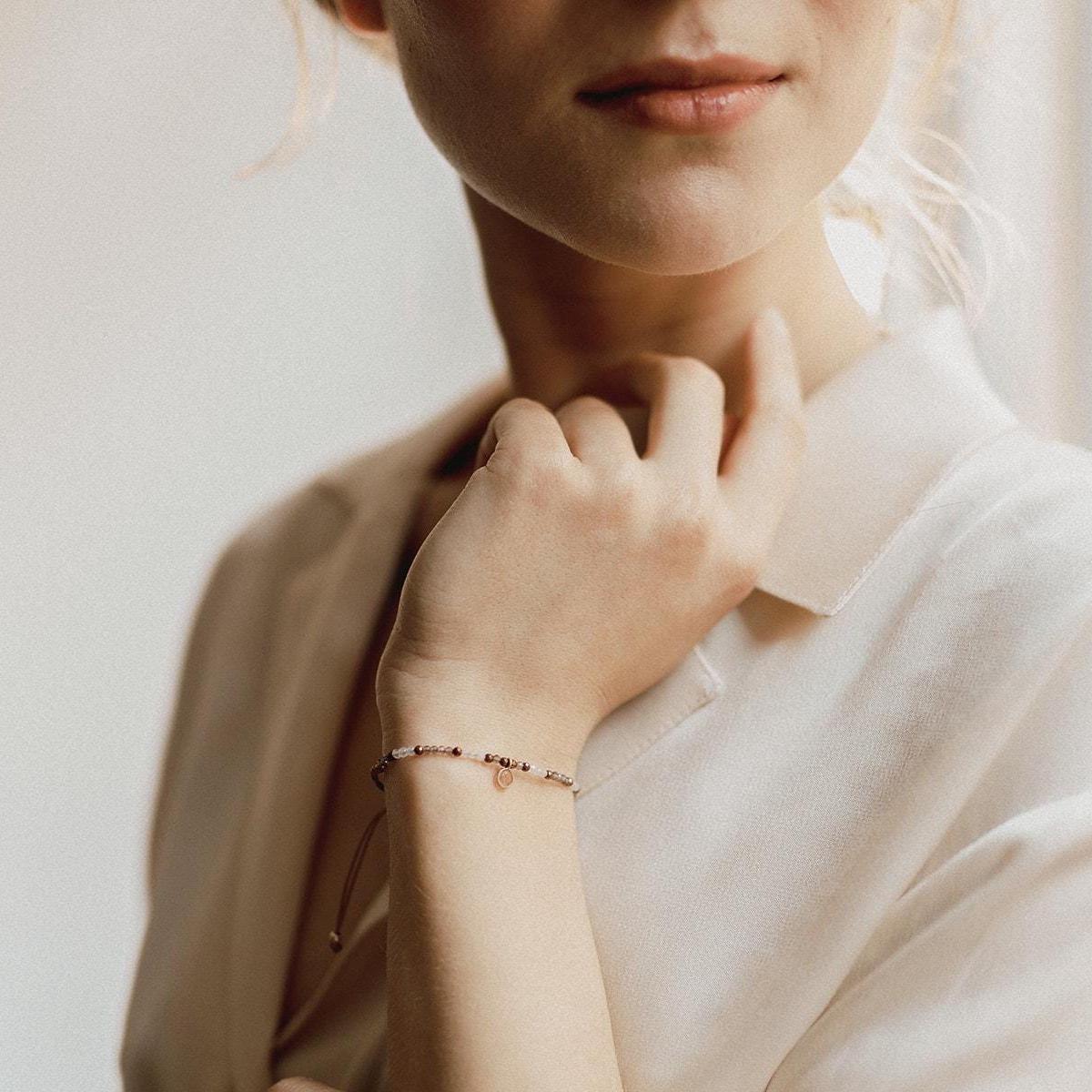 Mondstein Armband Boho Edelstein Perlen Schmuck Citrin Bettelarmband Für Sie von ARENNAjewels