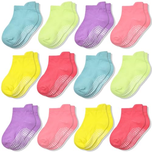 ARERWA Antirutschsocken Kinder 12 Paar Stoppersocken Baby ABS Socken Kinder Rutschsocken für 1-3 Jahre Mädchen von ARERWA