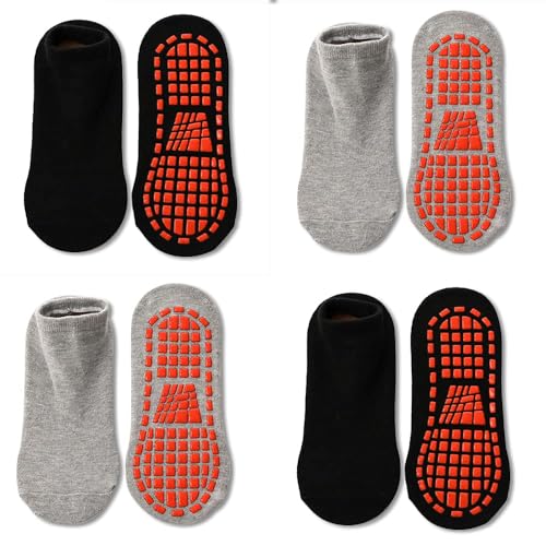 ARERWA Stoppersocken Kinder Jungen Mädchen ABS rutschsocken - Gemütliche Griffsocken für Kinder 6-9 Jahre - Antirutschsocken für Kleinkind Säugling Crew Socken 4 Paare von ARERWA