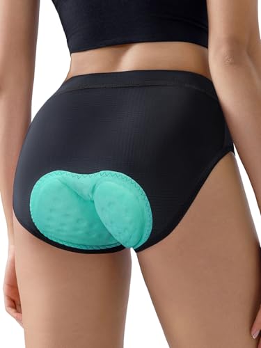ARESFUEL Gepolsterte Radfahr Shorts Frauen Radfahren Unterhosen Atmungsaktiv Tri angula r Briefs mit Pa ddin g 5004 Schwarz XXL von ARESFUEL