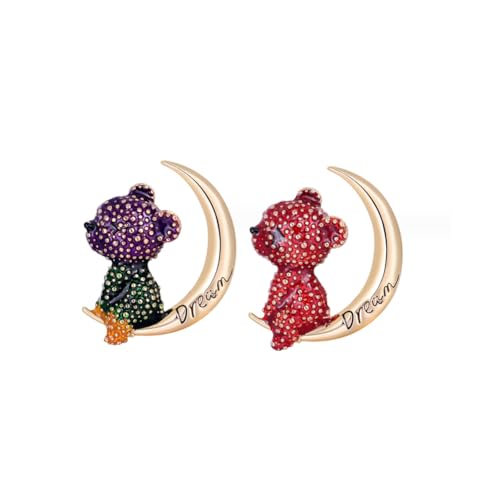 ARFUKA 2 Stück Anstecknadel Mond und Bär Broschen Set Brosche Pins Anstecknadel Geschenk für Männer und Frauen Kleidung Taschen Jacken von ARFUKA