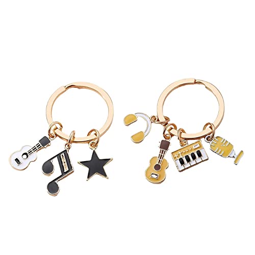 ARFUKA 2 Stück Schlüsselanhänger Musik Anhänger Schlüsselhalter Schlüsselringe Autoschlüsselanhänger Keychain Geschenke für frauen und Männer von ARFUKA