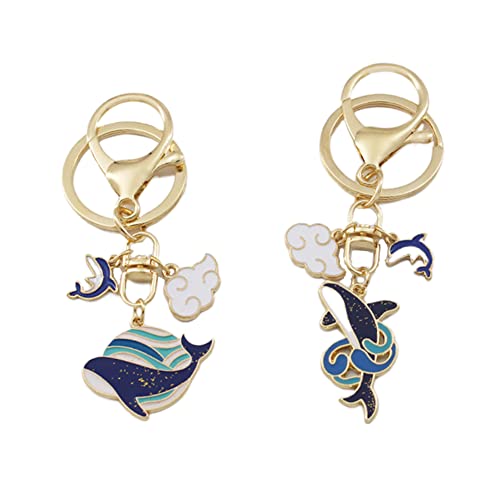 ARFUKA 2 Stück Schlüsselanhänger Wal Autoschlüsselanhänger Schlüsselringe Schlüsselbund Taschenanhänger Keychain Weihnachtsgeschenke Geburtstaggeschenke Valentinstaggeschenk von ARFUKA