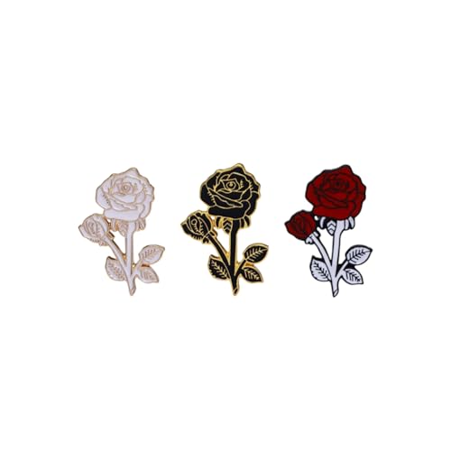 ARFUKA 3 Stück Brosche Anstecknadel Brosche Rose Blumen Stecknadel Pins Set für Kleidung Taschen Jacken Damen und Herren von ARFUKA