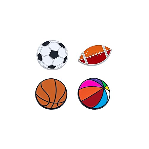 ARFUKA 4 Stück Brosche Sport Bälle Brosche Pins Anstecknadel für Kleidung Taschen Jacken, Geburtstag Weihnachtsgeschenke für Männer und Frauen von ARFUKA