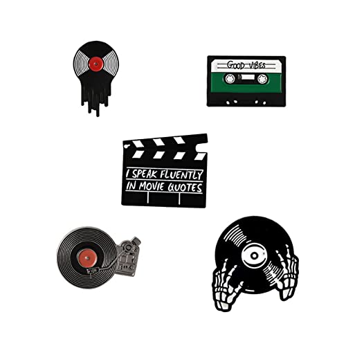 ARFUKA 5 Stück Brosche Band und Plattenspieler Brosche Pins Anstecknadel für Kleidung Taschen Jacken, Geburtstag Weihnachtsgeschenke für Männer und Frauen von ARFUKA