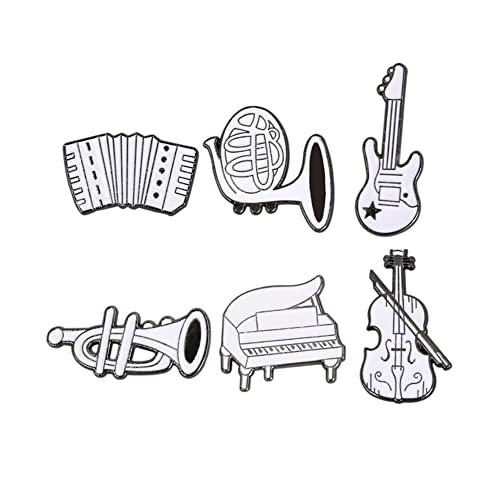 ARFUKA 6 Stück Anstecknadel Cartoon Musikinstrument Broschen Set Brosche Pins Anstecknadel Geschenk für Männer und Frauen Kleidung Taschen Jacken von ARFUKA