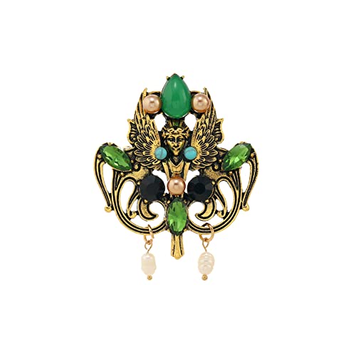 ARFUKA Brosche Kristall Engel Retro Brosche Pins Anstecknadel für Kleidung Taschen Jacken Geschenk für Frauen von ARFUKA
