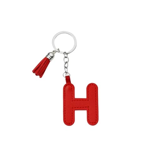 ARFUKA Schlüsselanhänger Buchstabe Kunstleder Alphabet H Auto Schlüsselring Schmuckgeschenk für Damen & Herren, Handtasche-Accessoire von ARFUKA