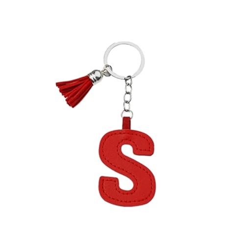 ARFUKA Schlüsselanhänger Buchstabe Kunstleder Alphabet S Auto Schlüsselring Schmuckgeschenk für Damen & Herren, Handtasche-Accessoire von ARFUKA