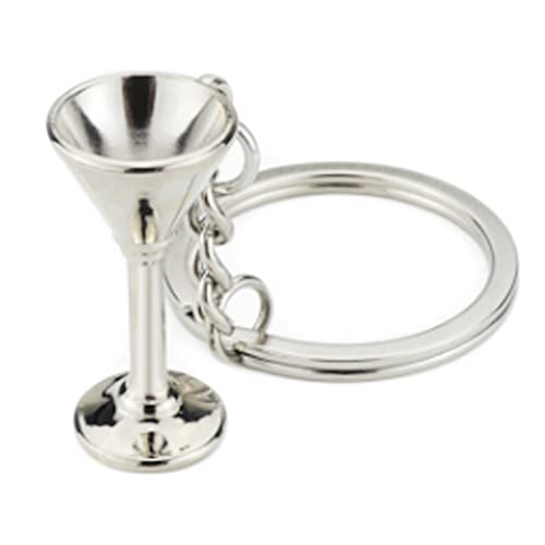 ARFUKA Schlüsselanhänger Edelstahl Auto Schlüsselanhänger Cocktailglas Form Metall Keychain Geburtstag Weihnachtsgeschenke für Frauen und Männer von ARFUKA