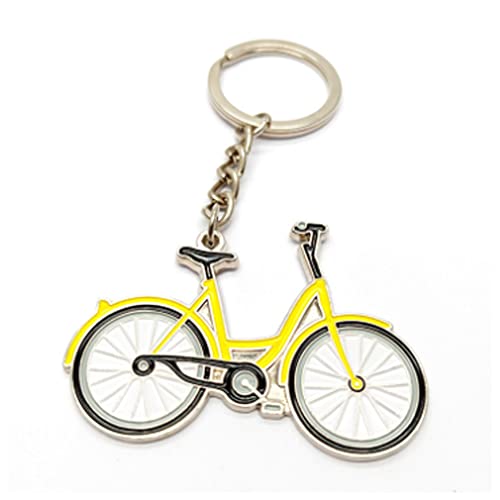 ARFUKA Schlüsselanhänger Edelstahl Auto Schlüsselanhänger Fahrrad Anhänger Metall Keychain Schlüsselbund Geburtstag Weihnachtsgeschenke für Männer und Frauen Gelb von ARFUKA