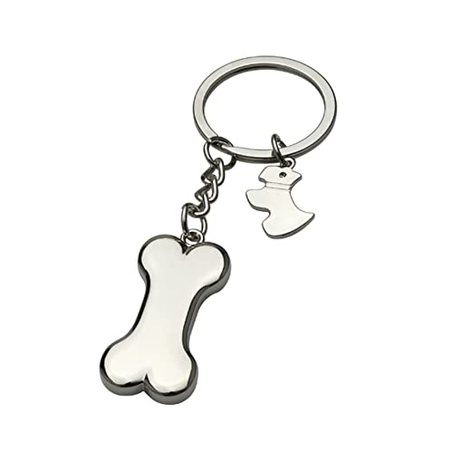 ARFUKA Schlüsselanhänger Edelstahl Auto Schlüsselanhänger Hund und Knochen Anhänger Metall Keychain Schlüsselbund Geburtstag Weihnachtsgeschenke für Männer und Frauen von ARFUKA