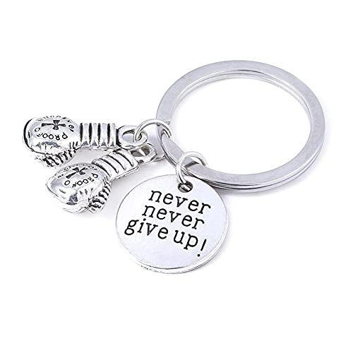 ARFUKA Schlüsselanhänger Edelstahl Auto Schlüsselanhänger mit Gravur never never give up Boxhandschuhe Anhänger Metall Keychain Schlüsselbund Geburtstag Weihnachtsgeschenke für Männer und Frauen von ARFUKA