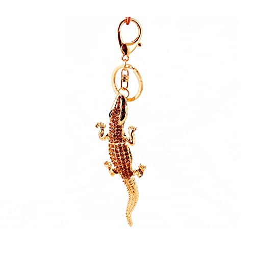 ARFUKA Schlüsselanhänger Edelstahl Iced Out Auto Schlüsselanhänger Bling Krokodil Anhänger Metall Keychain Schlüsselbund Geburtstag Weihnachtsgeschenke für Männer und Frauen von ARFUKA