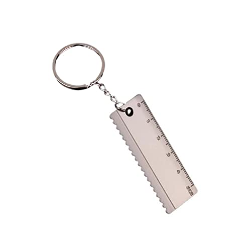 ARFUKA Schlüsselanhänger Edelstahl Mini-Lineal Anhänger Autoschlüsselanhänger Schlüsselringe Schlüsselbund Keychain Geschenke für Frauen und Männer Silber von ARFUKA