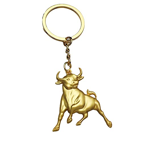 ARFUKA Schlüsselanhänger Edelstahl Rinder Anhänger Autoschlüsselanhänger Männer Schlüsselringe Schlüsselbund Keychain für Geburtstag Weihnachten Feiertag Geschenk Gold von ARFUKA