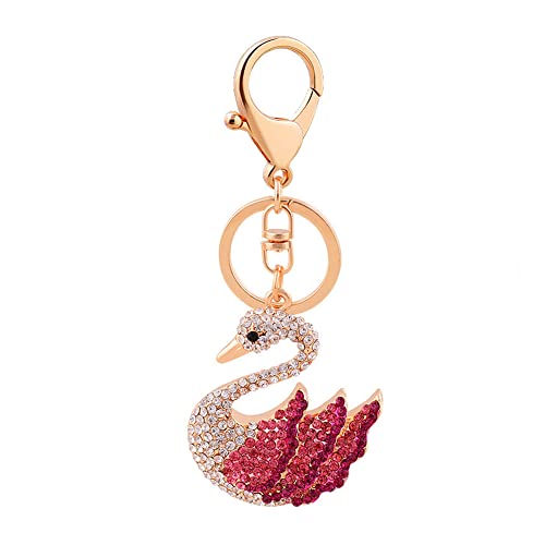 ARFUKA Schlüsselanhänger Edelstahl Schwan Anhänger Autoschlüsselanhänger Männer Frauen Strass Kristall Schlüsselringe Schlüsselbund Tasche Anhänger Keychain von ARFUKA